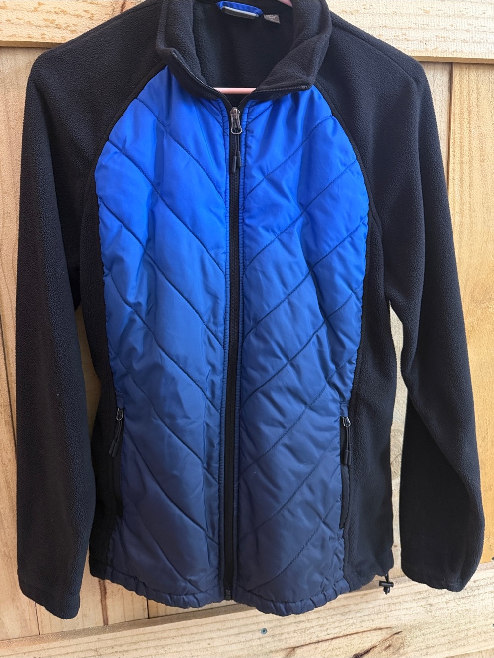 New Balance Blue and Black Quilted Front Kids Jacket